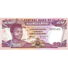 P25b Swaziland (Eswatini) - 20 Emalangeni Year 1997